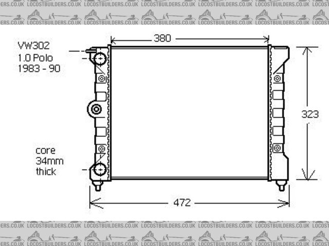 VW320 Polo Radiator Dims